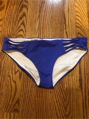 PINK Victoria's Secret Strappy Side Bikini Bottom - Royal Blue